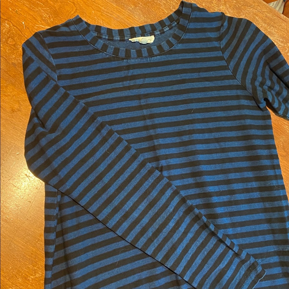 Jane and Delancey Blue and black striped dress with pockets!